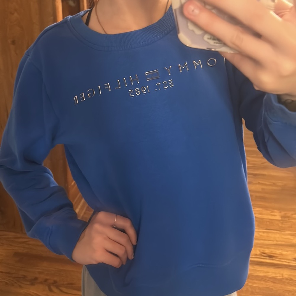 blue Tommy Hilfiger crew neck